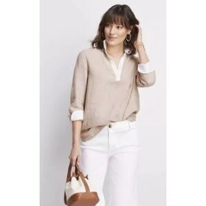 Vineyard Vines Womens Size Medium 100% Linen Tunic Crossdye Coastal Beach